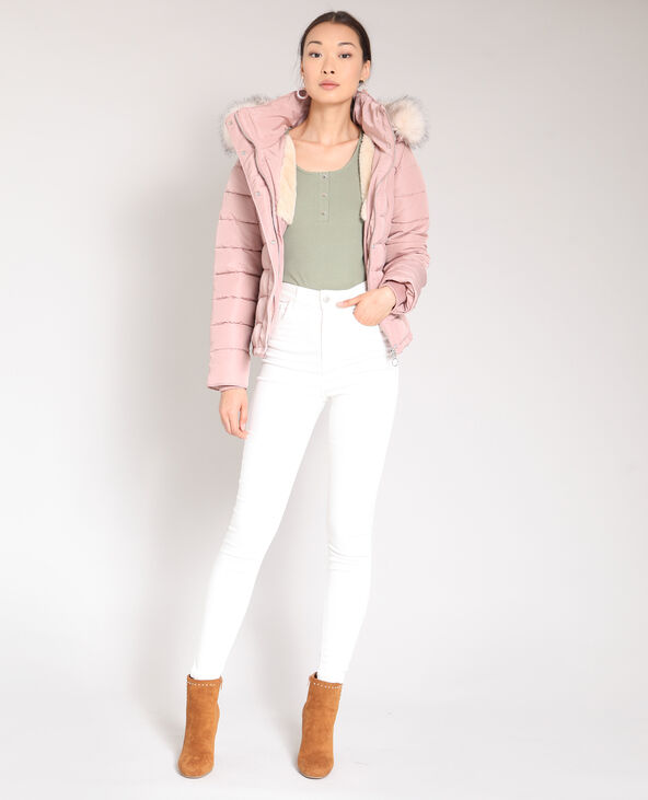 Doudoune à capuche rose clair - Pimkie