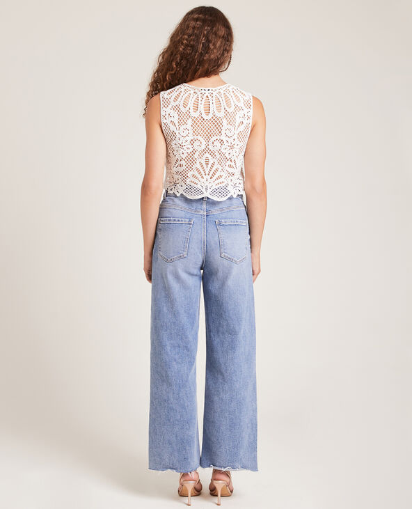 Cropped top en guipure blanc - Pimkie