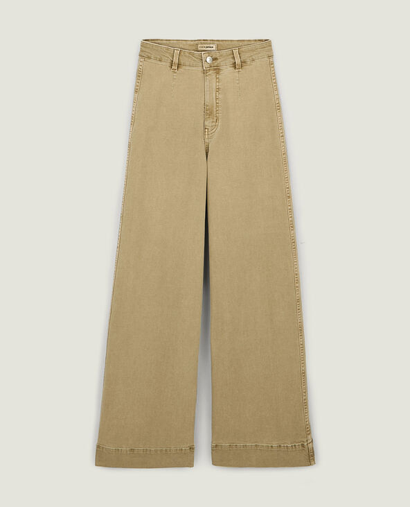 Jean wide taille haute camel - Pimkie