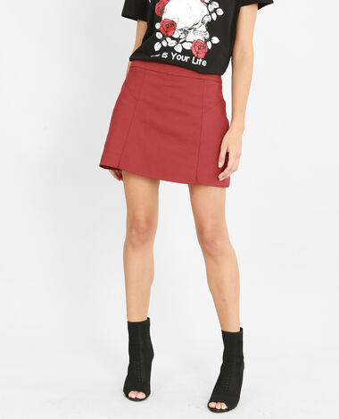Mini jupe-short bordeaux - Pimkie