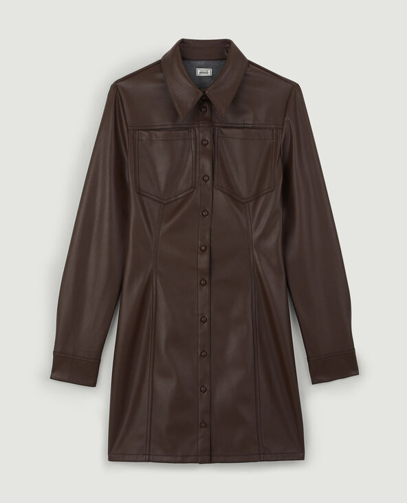 Robe chemise simili marron - Pimkie