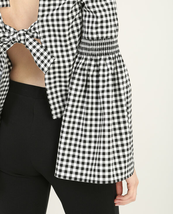 Top vichy dos ouvert noir - Pimkie