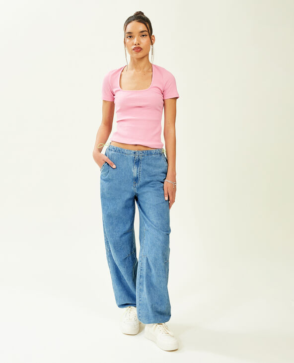 Pantalon denim parachute bleu - Pimkie