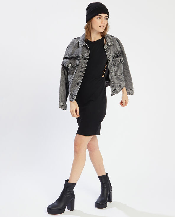 Robe avec lacets noir - Pimkie