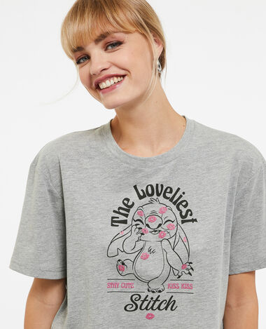 Ensemble pyjama Stitch gris chiné - Pimkie