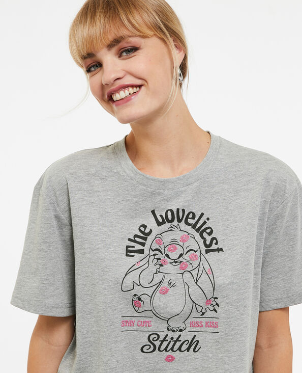 Ensemble pyjama Stitch gris chiné - Pimkie