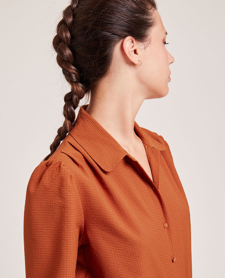 Chemisier tissu gaufré orange - Pimkie