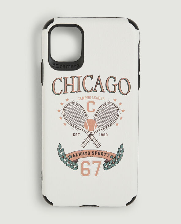Coque de téléphone effet cuir blanc - Pimkie