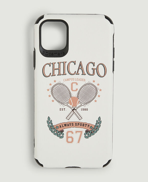 Coque de téléphone effet cuir blanc - Pimkie