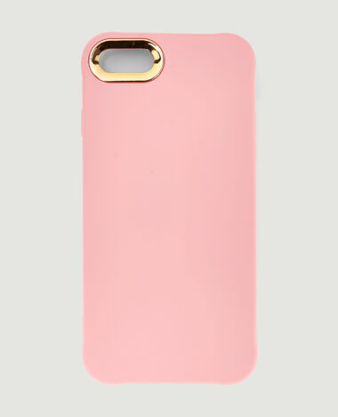 Coque iPhone contour doré rose - Pimkie