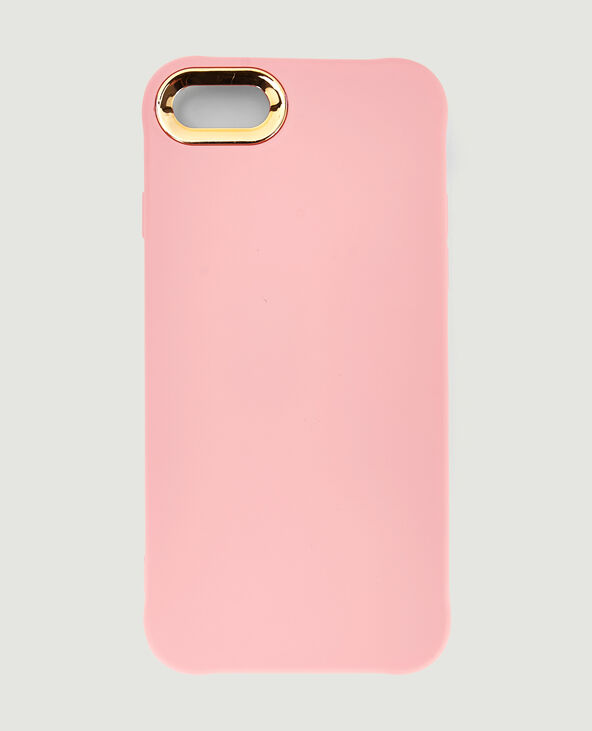Coque iPhone contour doré rose - Pimkie