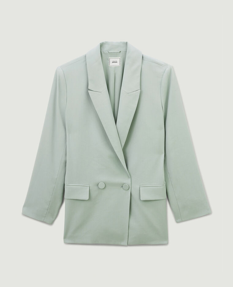Veste blazer oversize en toile fluide vert - Pimkie