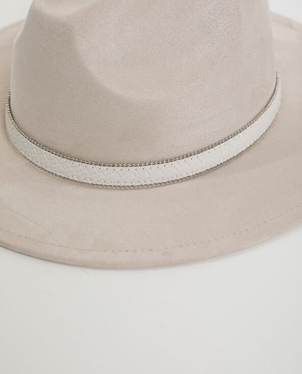 Chapeau en suédine blanc - Pimkie