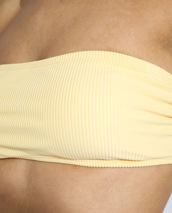 Haut de maillot de bain bandeau côtelé jaune - Pimkie