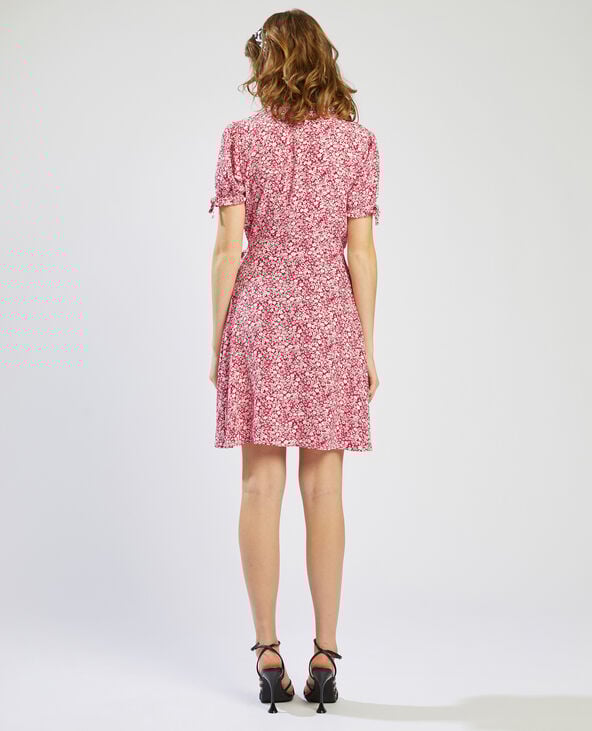 Robe courte fleurie rouge - Pimkie