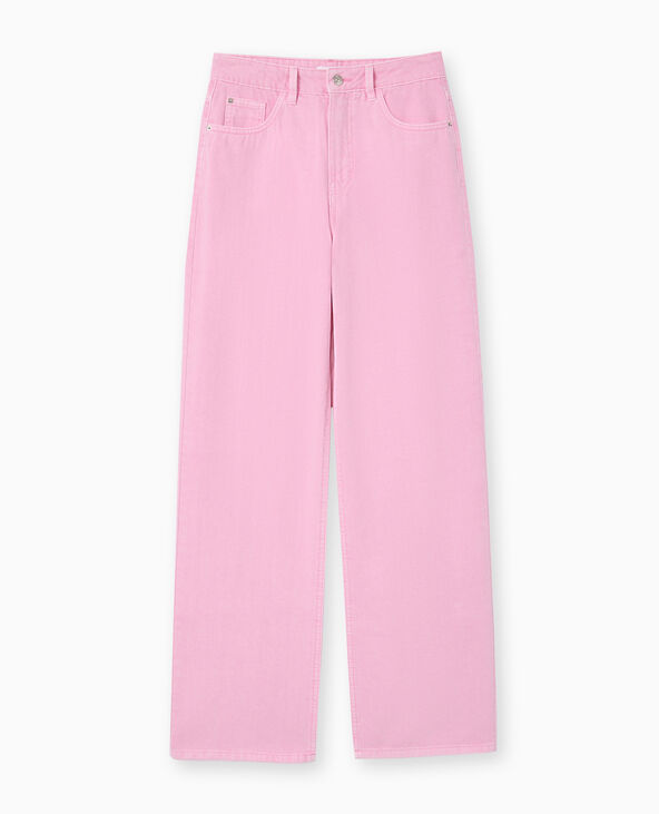 Jean wide taille haute rose - Pimkie