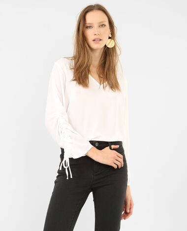 Blouse col V blanc - Pimkie