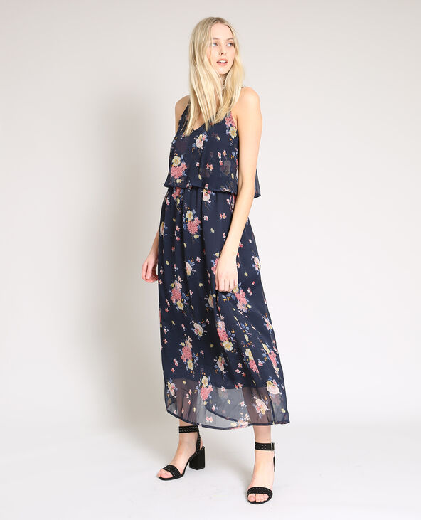 Robe longue hotsell bleu marine fleurie