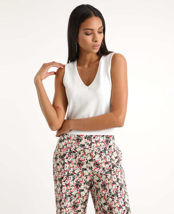 Cropped top sans manches blanc - Pimkie