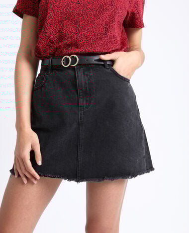 Jupe en jean noir - Pimkie