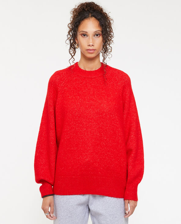 Pull col rond avec laine rouge - Pimkie