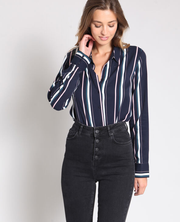 Chemise à rayures bleu marine - Pimkie