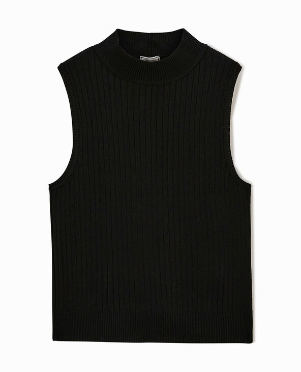 Pull sans manches col montant noir - Pimkie