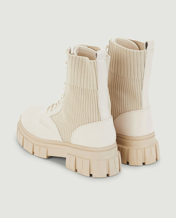 Boots en simili cuir beige - Pimkie
