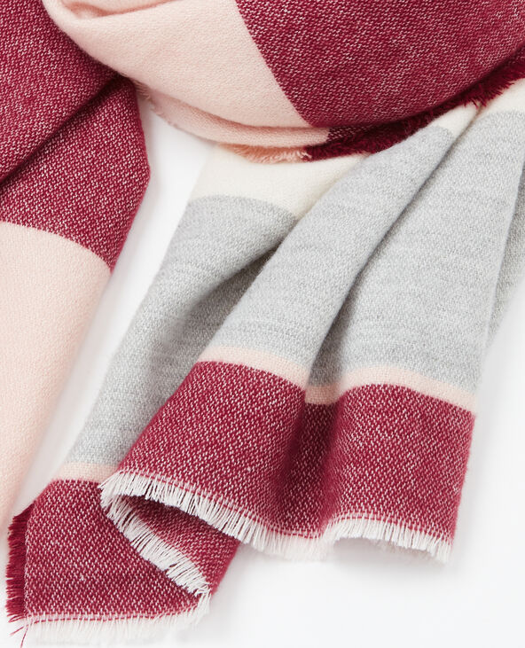 Echarpe plaid à bandes rose clair - Pimkie