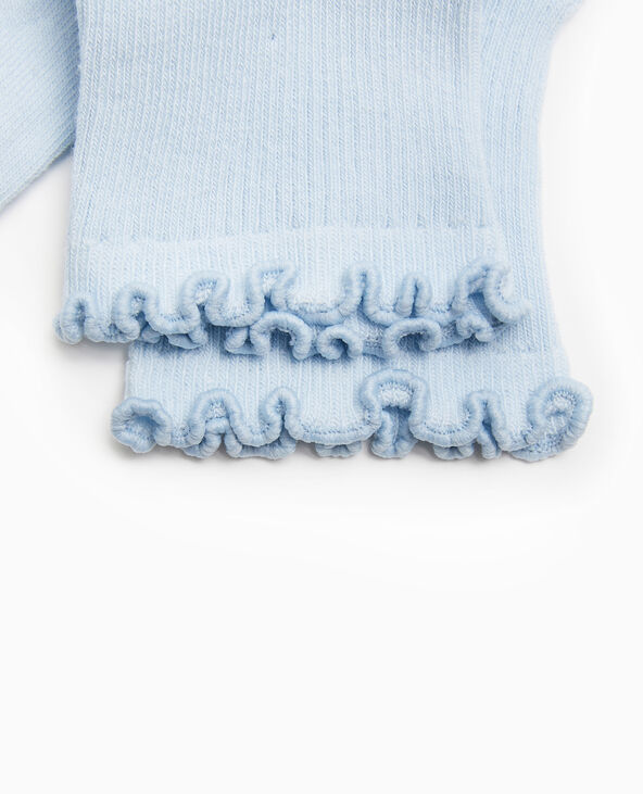 Chaussettes avec bords ondulées bleu clair - Pimkie