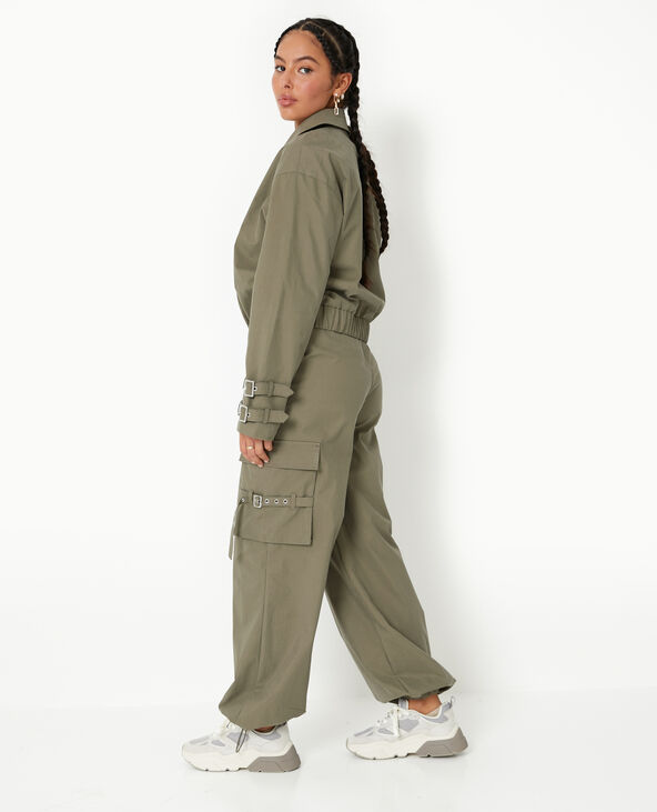 Pantalon cargo avec poches et sangles vert kaki - Pimkie