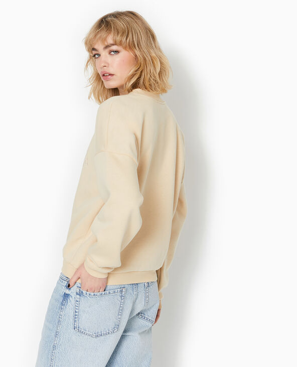 Sweat avec broderie beige - Pimkie