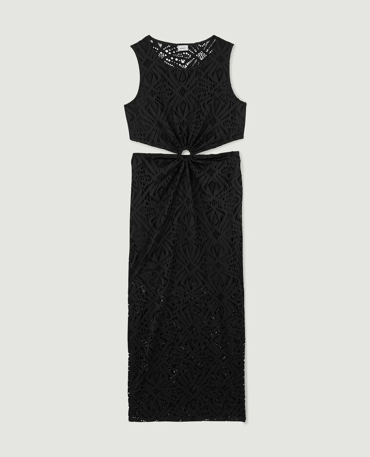 Robe longue avec découpes et anneau central noir - Pimkie