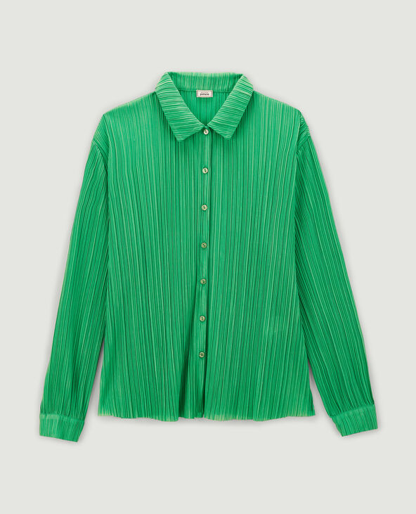 Chemise en plissé permanent vert - Pimkie