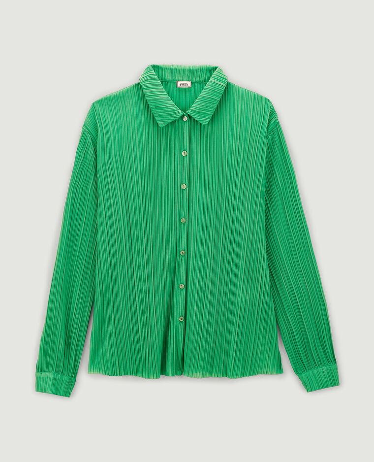 Chemise en plissé permanent vert - Pimkie
