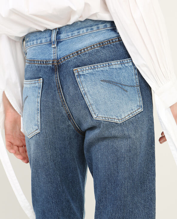 Jean mum bicolore bleu - Pimkie