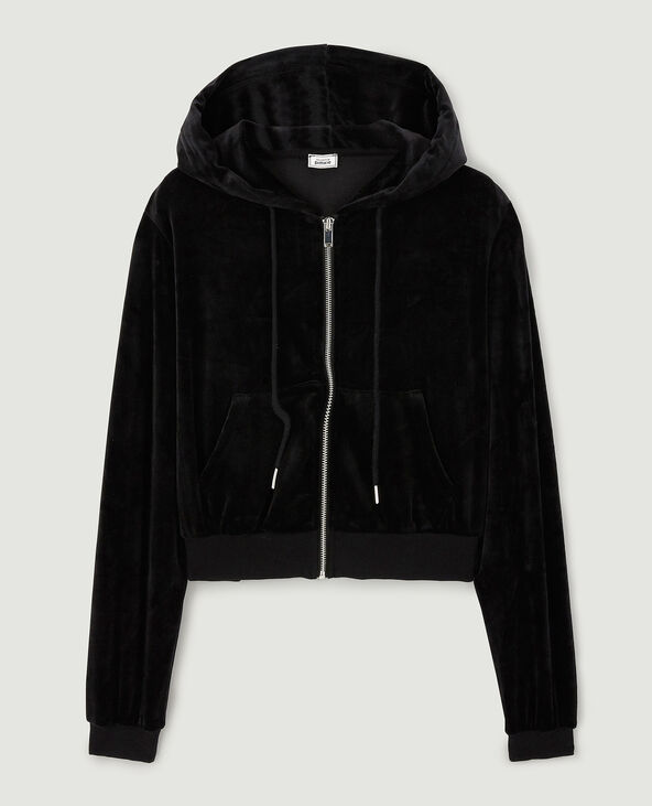 Veste zippée velours noir - Pimkie