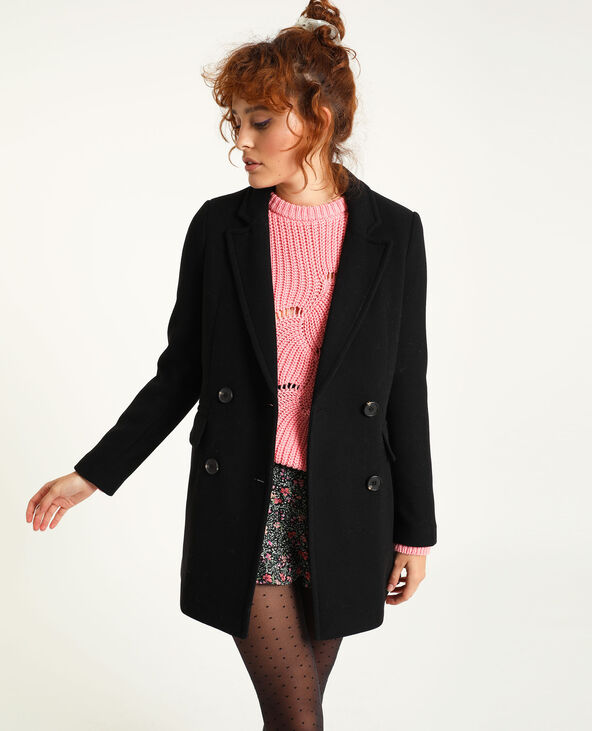 Manteau droit drap de laine