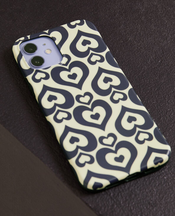 Coque iPhone "cœurs" blanc - Pimkie
