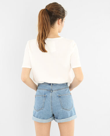 T-shirt col bijoux blanc - Pimkie