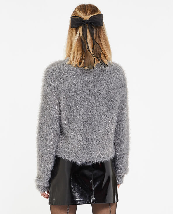 Pull court en maille poilue et lurex argenté - Pimkie