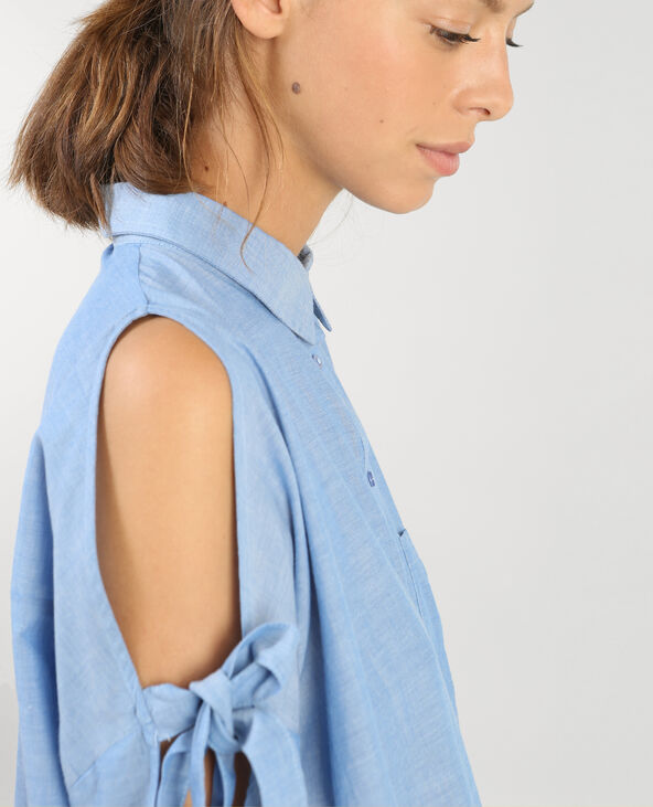 Chemise à épaules dénudées bleu - Pimkie