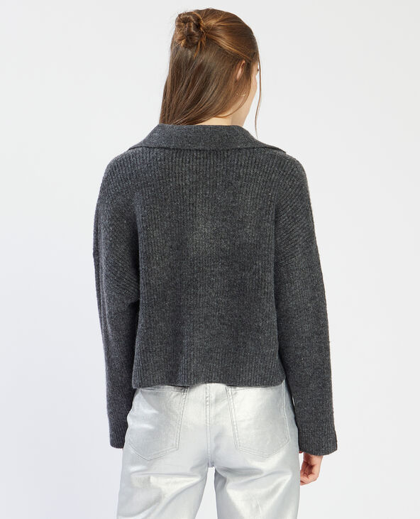 Pull col polo gris chiné - Pimkie