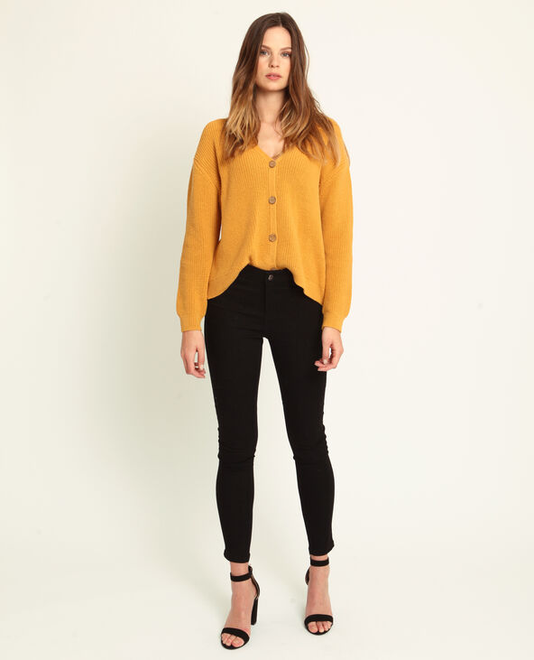 Gilet à col V jaune ocre - Pimkie