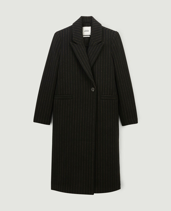 Manteau long avec laine noir - Pimkie