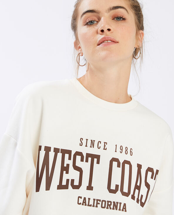 Sweat oversize West Coast blanc - Pimkie
