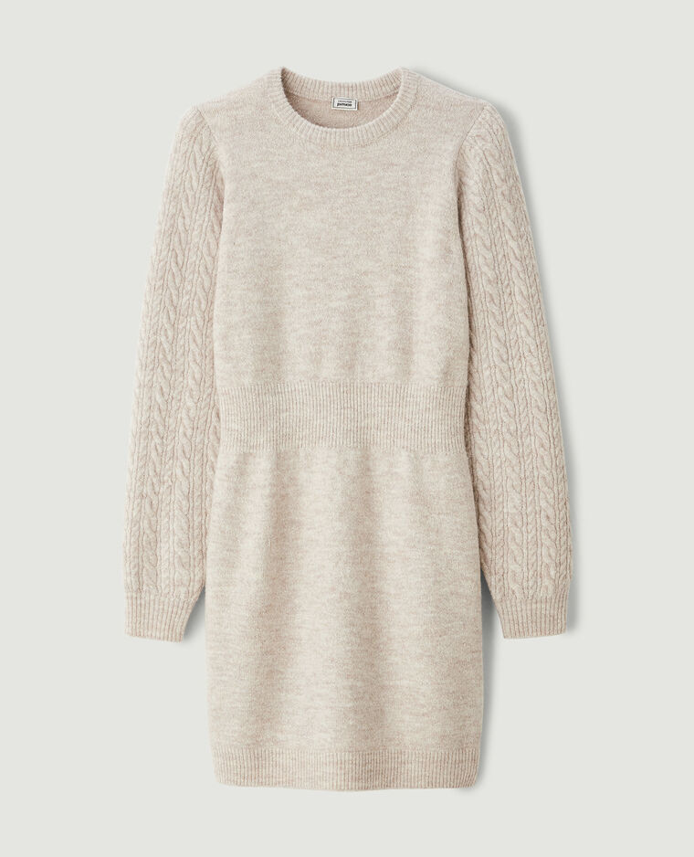Robe en maille taille marquée taupe - Pimkie