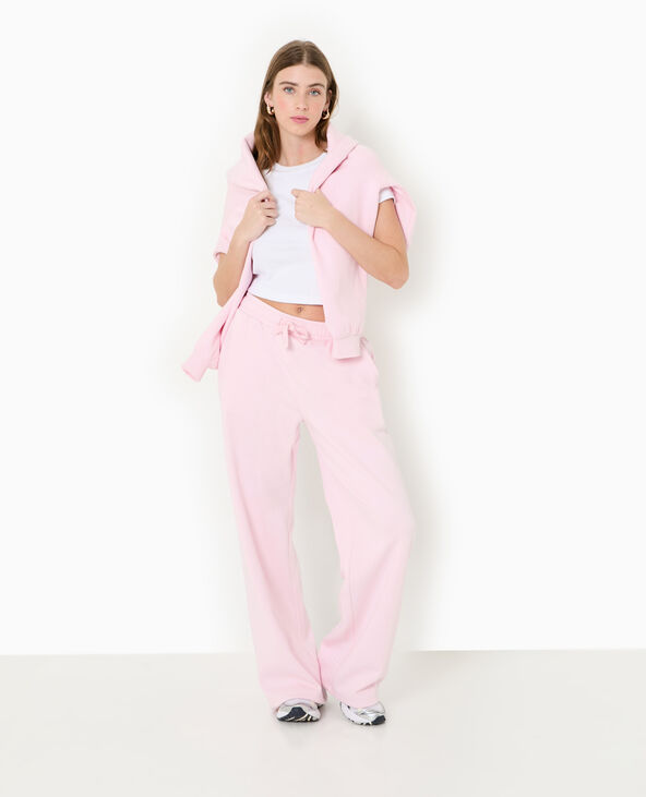 Pantalon de jogging droit en molleton rose - Pimkie
