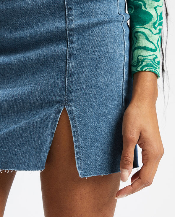 Jupe courte en jean stretch bleu - Pimkie