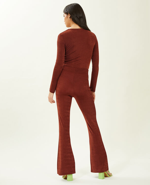 Pantalon flare en tissu fluide marron - Pimkie
